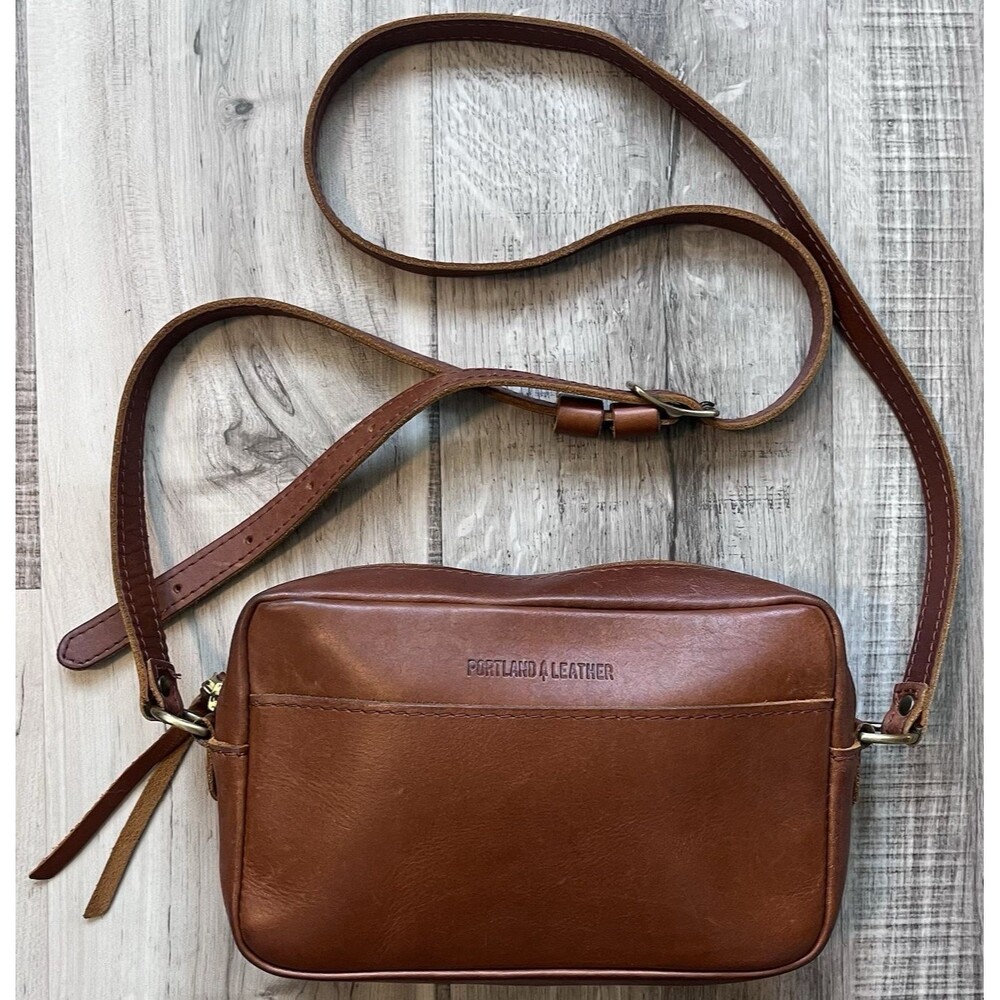 Portland Leather Goods Camera/Toaster Bag Brown Full-Grain Leather